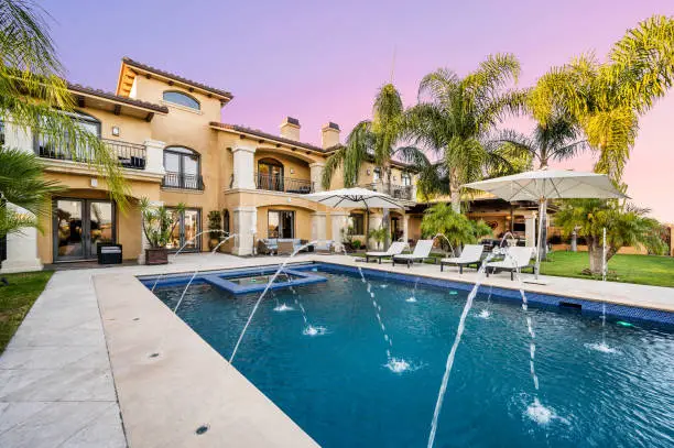 An exterior shot of a luxury home in Hidden Hills, California